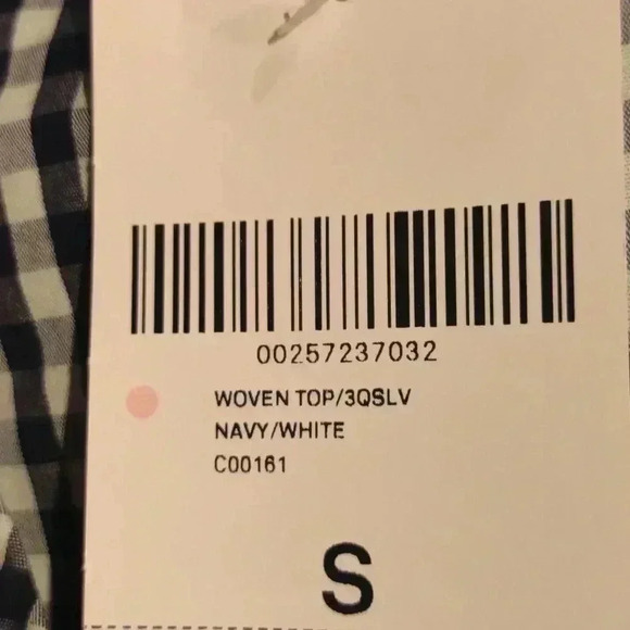 NWT Women's Forever 21 navy/white checked top size small - Picture 5 of 5